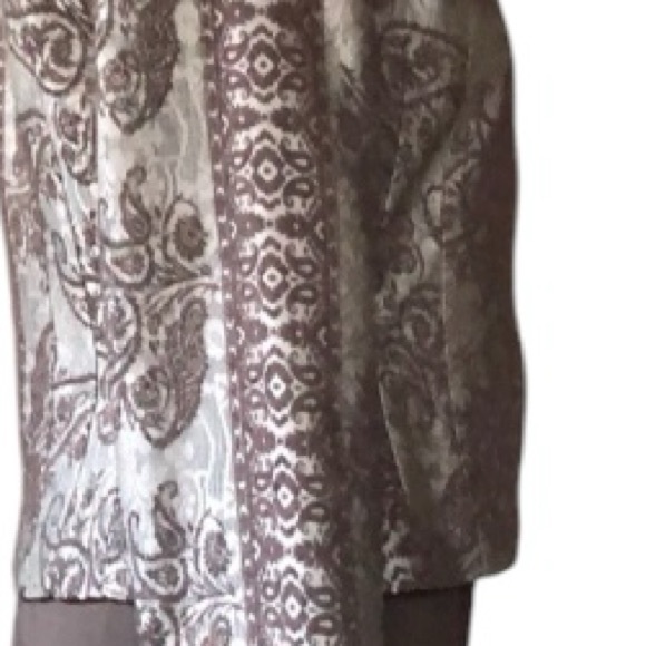 Vintage Tahari platinum bronze brocade crop waisted blazer - Picture 9 of 11